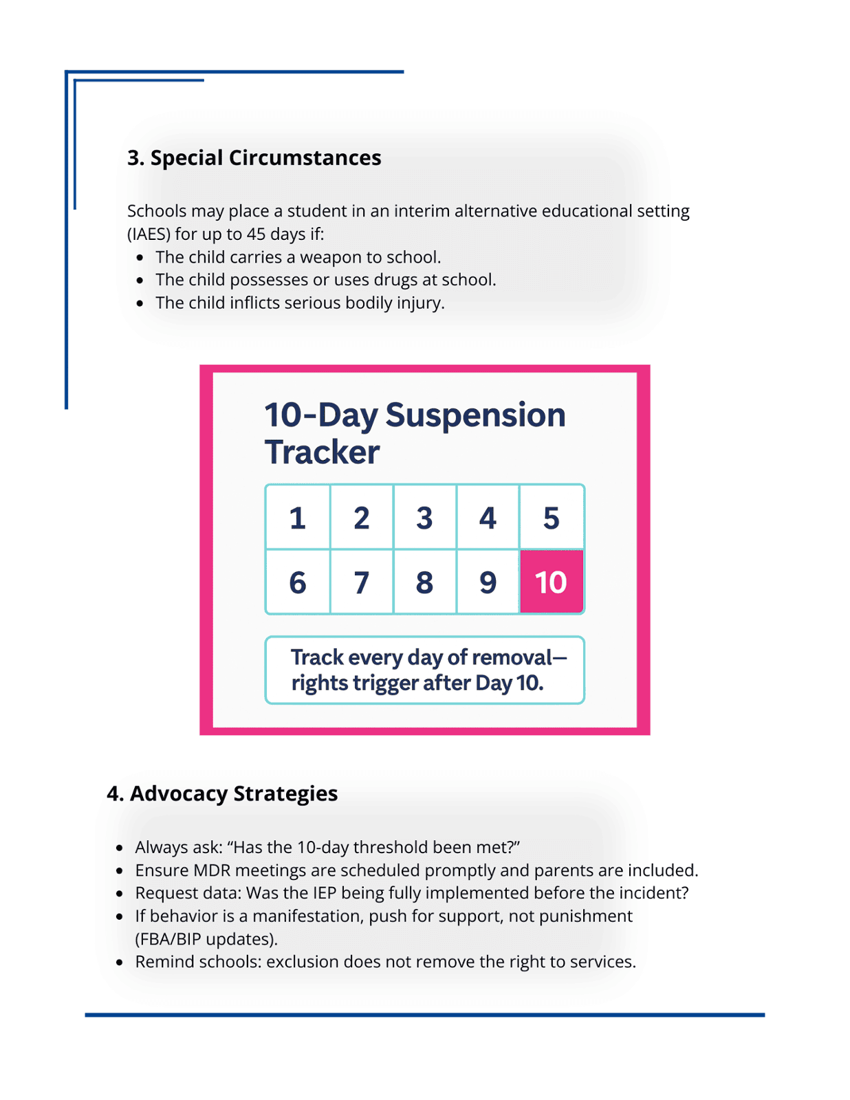 advocacy strategy for suspensions